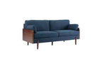 Christopher Knight Home Ella Canapé 3 places moderne rembourré de 71,75 po avec cadre en bois et coussins décoratifs bleus