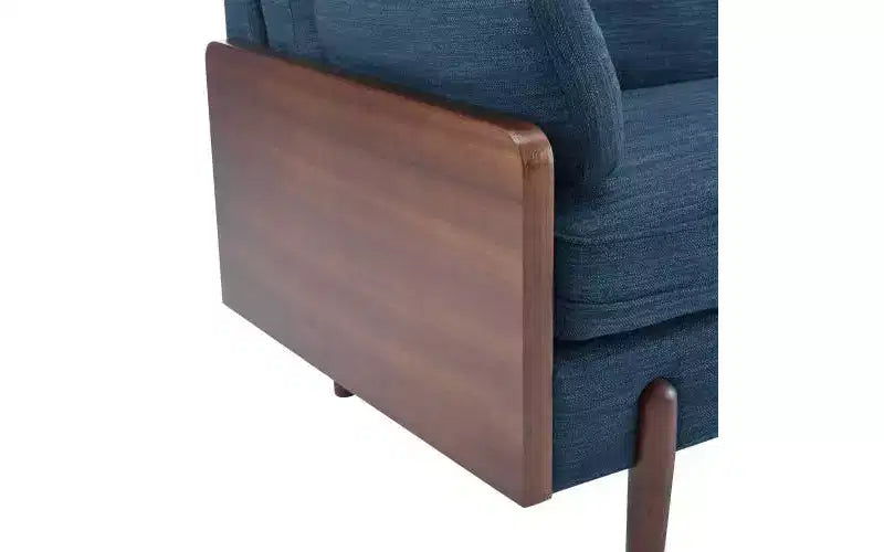 Christopher Knight Home Ella Canapé 3 places moderne rembourré de 71,75 po avec cadre en bois et coussins décoratifs bleus