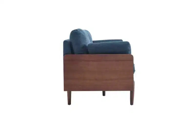 Christopher Knight Home Ella Canapé 3 places moderne rembourré de 71,75 po avec cadre en bois et coussins décoratifs bleus