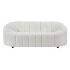 83" Osmash Sofa White Teddy Faux Shearling - Acme Furniture: Plush Upholstery, Wood Frame, Includes 2 Accent Pillows