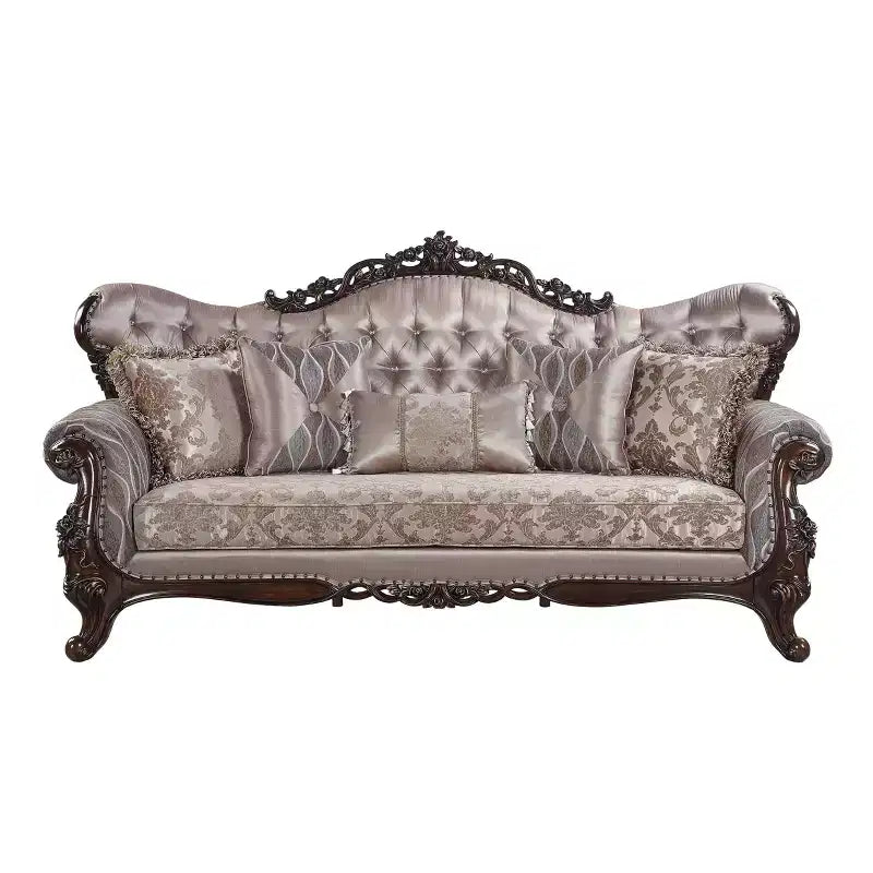 92" Benbek Sofa Fabric and Antique Oak Finish - Acme Furniture