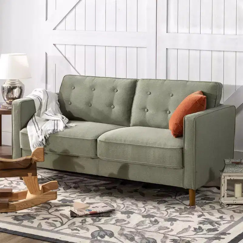 74" Lauren Sofa Pearl Green - Zinus