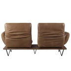Canapé Narech 88 po en cuir pleine fleur pivotant couleur noix de muscade - Acme Furniture : Comprend 2 coussins décoratifs, cadre en bois