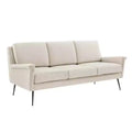 Chesapeake Fabric Sofa Black/Beige - Modway: Polyester Upholstery, Metal Frame, Modern Style, Seats 3