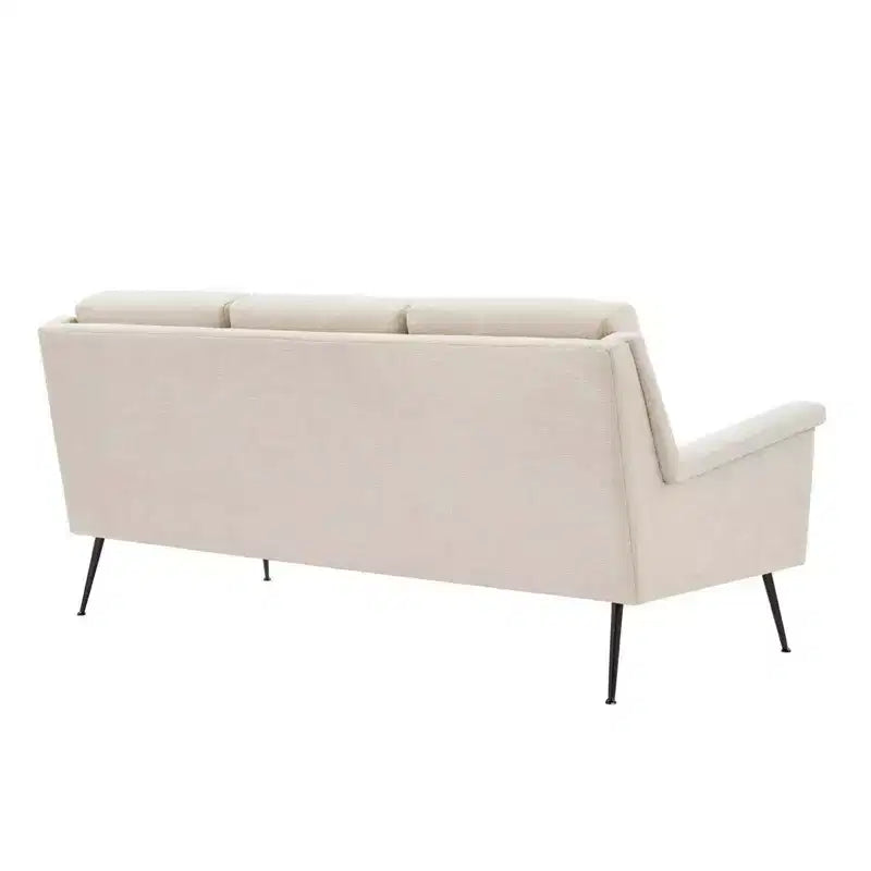 Canapé en tissu Chesapeake noir/beige - Modway : Revêtement en polyester, cadre en métal, style moderne, 3 places