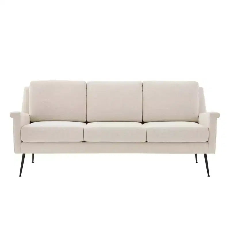 Canapé en tissu Chesapeake noir/beige - Modway : Revêtement en polyester, cadre en métal, style moderne, 3 places