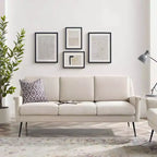 Canapé en tissu Chesapeake noir/beige - Modway : Revêtement en polyester, cadre en métal, style moderne, 3 places
