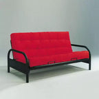 74" Nabila Sofa Red/Black - Acme Furniture: Cotton Upholstery, Wood Frame, Reversible Chaise, No Assembly Required