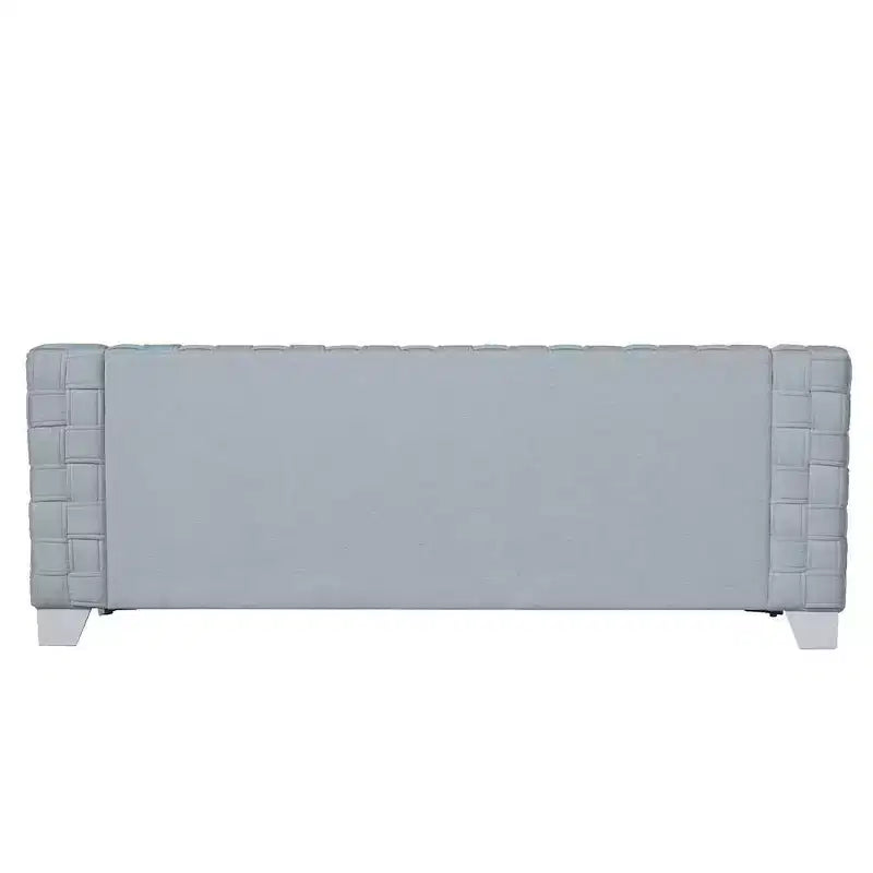Acme Furniture 85" Saree Sofa Light Teal Chenille/White Finish