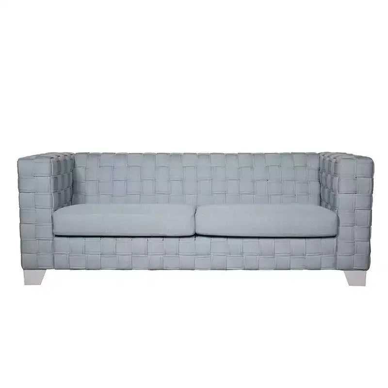Acme Furniture 85" Saree Sofa Light Teal Chenille/White Finish