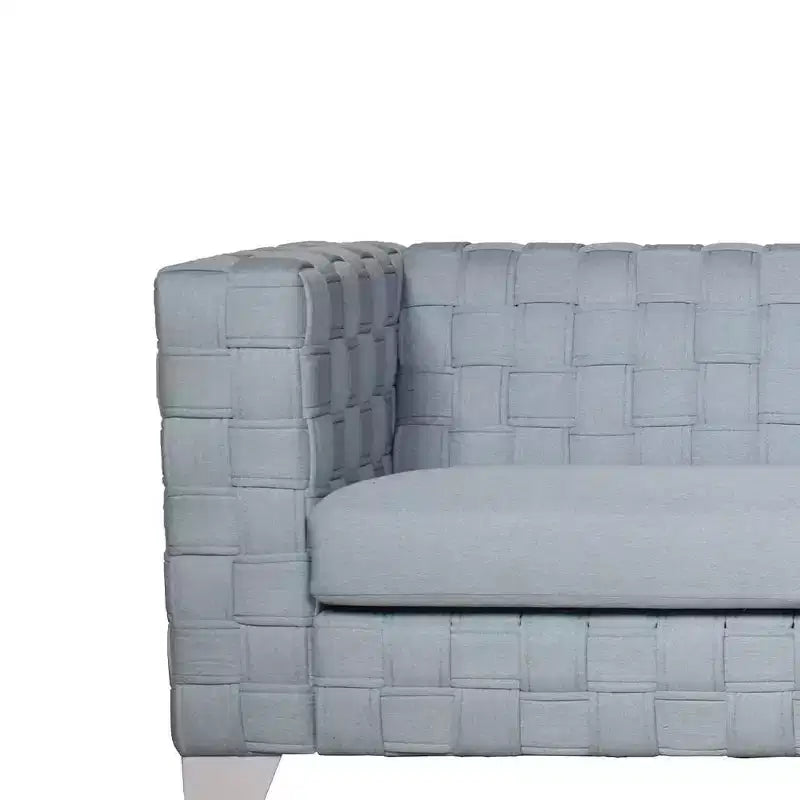 Acme Furniture 85" Saree Sofa Light Teal Chenille/White Finish