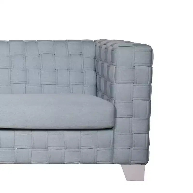 Acme Furniture 85" Saree Sofa Light Teal Chenille/White Finish