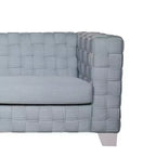 Acme Furniture 85" Saree Sofa Light Teal Chenille/White Finish