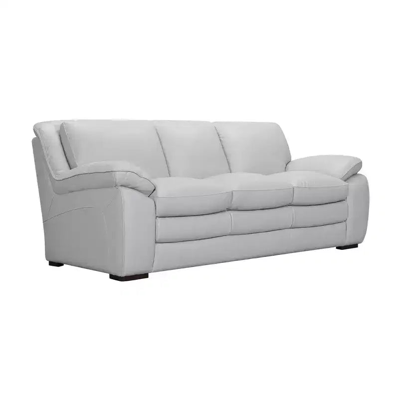 Zanna Genuine Leather Sofa Dove Gray - Armen Living