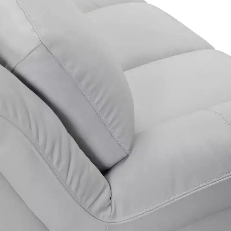 Zanna Genuine Leather Sofa Dove Gray - Armen Living