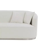 Canapé Odette 211 cm en velours beige Acme Furniture : Rembourrage luxueux, cadre en bois, comprend 4 coussins décoratifs