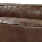 Brancaster 98" Sofas Retro Brown Top Grain Leather - Acme Furniture: Vintage Style, Aluminum Accents, 5-Seater