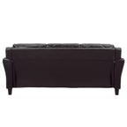 Helena Faux Leather Sofa Java Brown - Lifestyle Solutions: Upholstered, 3-Seater, Tufted Back, High-Density Foam