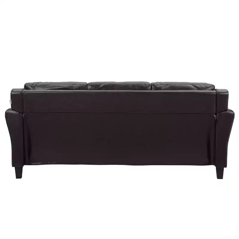 Helena Faux Leather Sofa Java Brown - Lifestyle Solutions: Upholstered, 3-Seater, Tufted Back, High-Density Foam