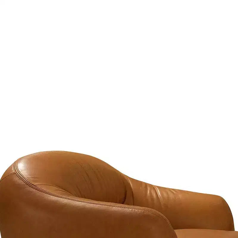 Canapé Leonia 168 cm en cuir cognac - Acme Furniture : pieds en métal contemporains, revêtement moelleux, quatre places
