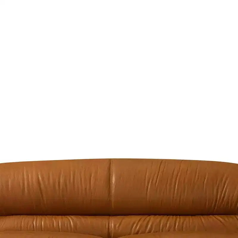 Canapé Leonia 168 cm en cuir cognac - Acme Furniture : pieds en métal contemporains, revêtement moelleux, quatre places