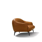Canapé Leonia 168 cm en cuir cognac - Acme Furniture : pieds en métal contemporains, revêtement moelleux, quatre places
