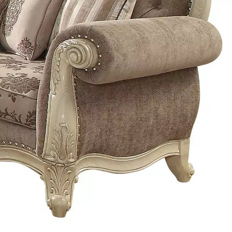 Canapé Ragenardus 95 po en tissu gris/blanc antique Acme Furniture