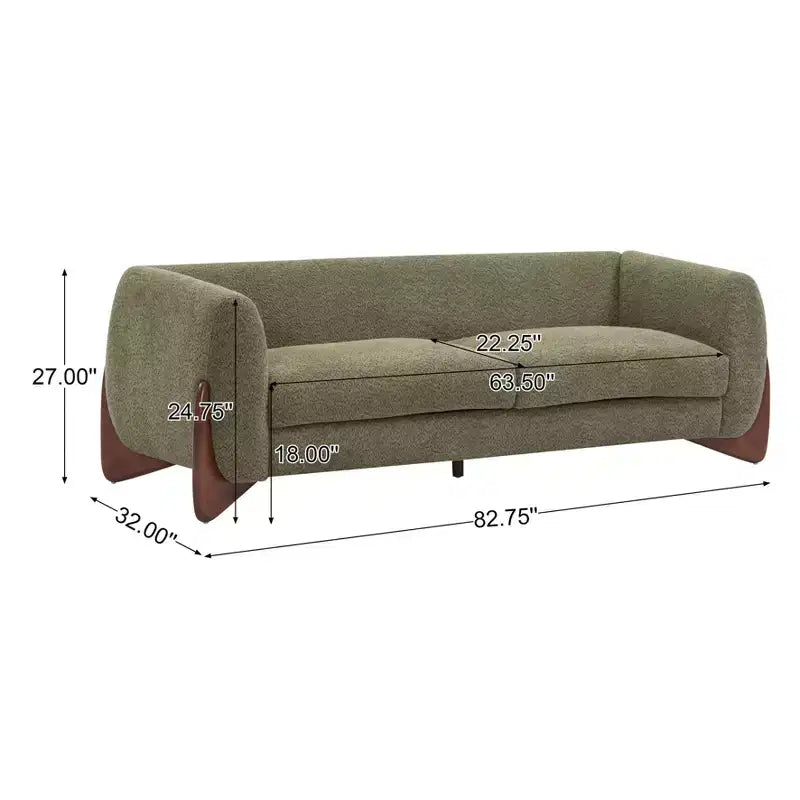 Christopher Knight Home Mia 82.75" Boucle Fabric 3 Seater Sofa Olive Green
