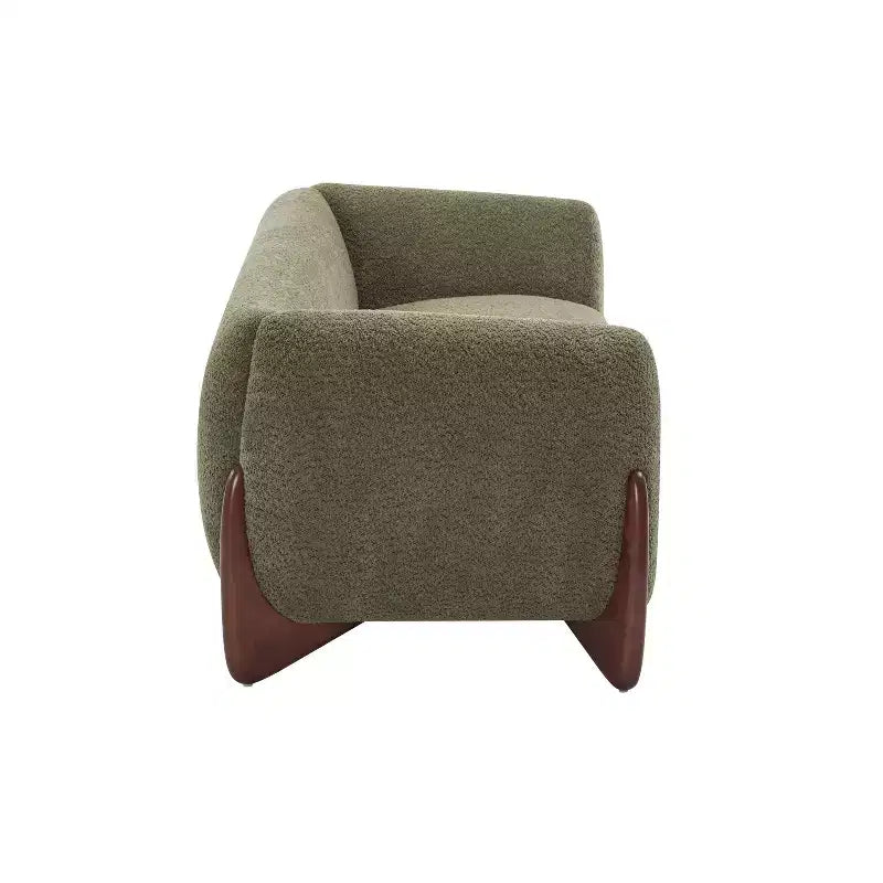 Christopher Knight Home Mia 82.75" Boucle Fabric 3 Seater Sofa Olive Green