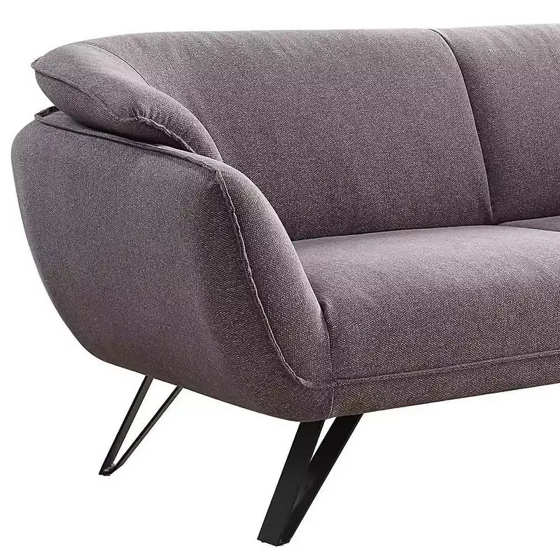 Canapé 78 po Dalya, lin gris – Acme Furniture : Revêtement en velours, comprend 2 coussins décoratifs