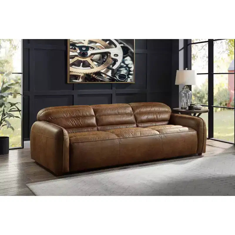 Rafer 95" Sofas Cocoa Top Grain Leather - Acme Furniture