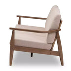 Canapé 3 places Venza Mid-Modern en bois de noyer et tissu - Baxton Studio : Structure en bois d'hévéa, polyester