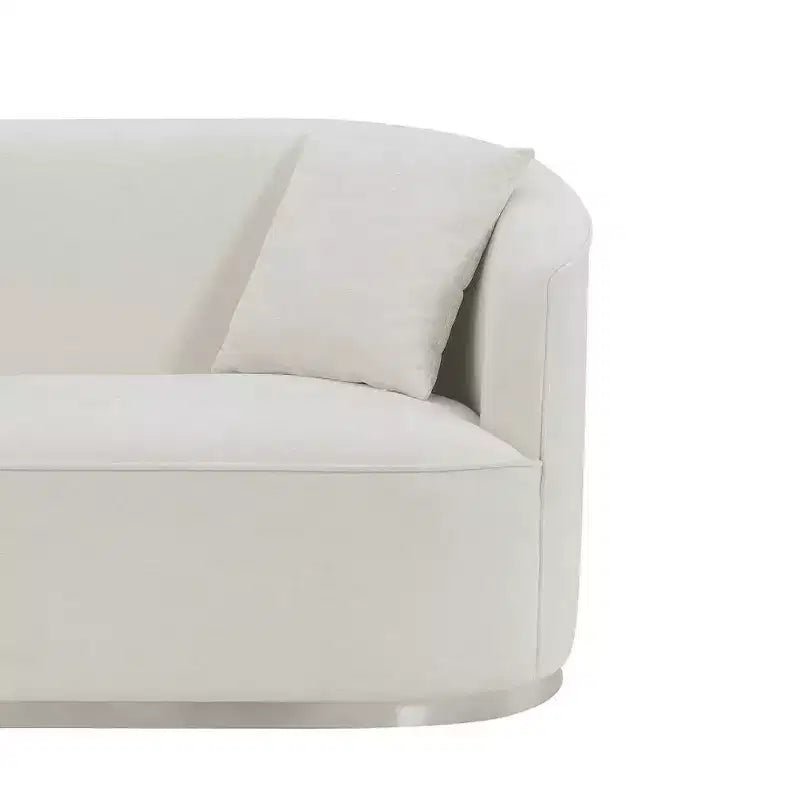 Canapé Odette 162 cm en chenille beige Acme Furniture : Causeuse classique, 2 oreillers, aucun assemblage requis