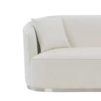 Canapé Odette 162 cm en chenille beige Acme Furniture : Causeuse classique, 2 oreillers, aucun assemblage requis