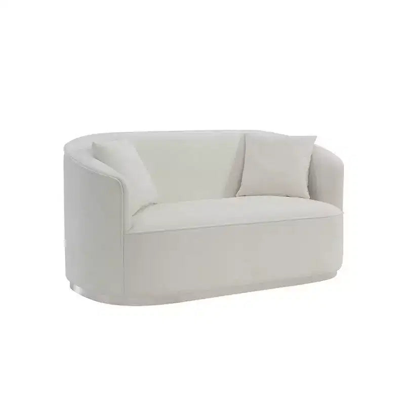 Canapé Odette 162 cm en chenille beige Acme Furniture : Causeuse classique, 2 oreillers, aucun assemblage requis