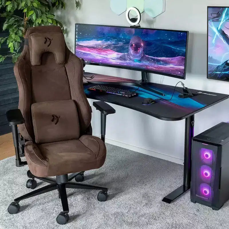Arozzi Vernazza Supersoft Office and Gaming Chair with Memory Foam Lumbar Support Brown