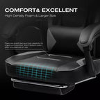 LUCKRACER Gaming Chair with Footrest High Back Computer Desk Chair Office Chair Gray