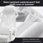 Chaise de jeu GTRACING, chaise d'ordinateur en maille, inclinable ergonomique avec repose-pieds, blanc