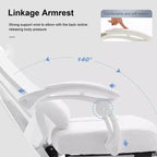 Chaise de jeu GTRACING, chaise d'ordinateur en maille, inclinable ergonomique avec repose-pieds, blanc