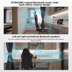 Chaise de jeu GTRACING avec haut-parleurs Bluetooth Fauteuil de bureau à dossier haut en PU Rouge