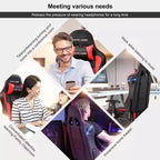 Chaise de jeu GTRACING avec haut-parleurs Bluetooth Fauteuil de bureau à dossier haut en PU Rouge