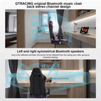 Chaise de gaming GTRACING avec haut-parleurs Bluetooth Chaise de bureau dossier haut en PU Violette