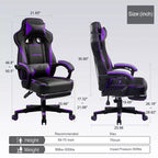 LUCKRACER Gaming Chair with Footrest High Back Computer Desk Chair Office Chair Purple