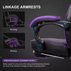 LUCKRACER Gaming Chair with Footrest High Back Computer Desk Chair Office Chair Purple