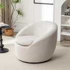 Swivel Barrel Chair - 360掳 Rotation - Boucle Fabric
