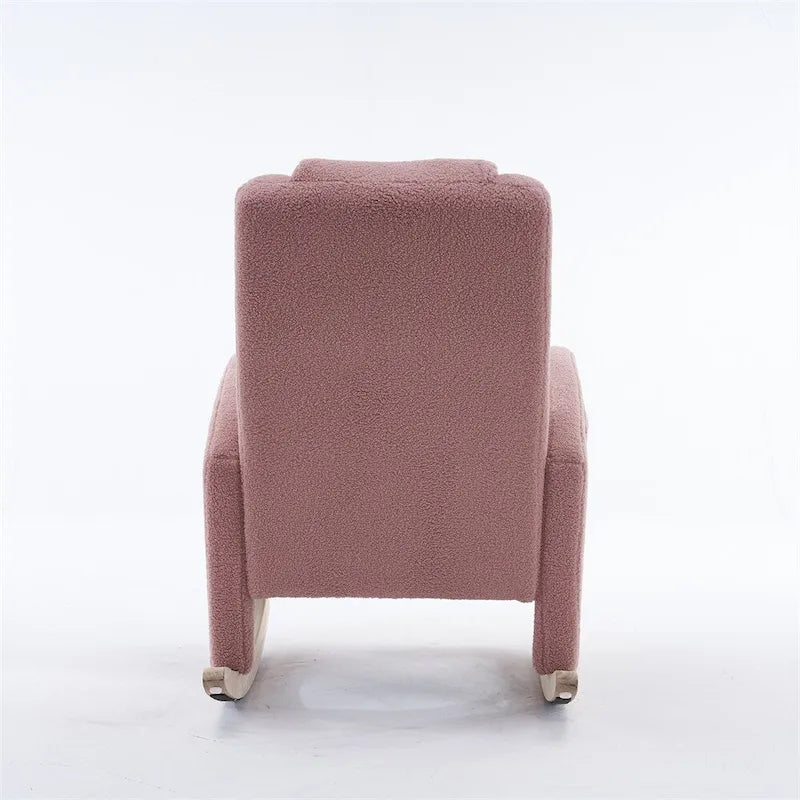 Ergonomic Fabric Nursery Rocking Chair With Adjustable Footrest