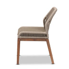 Chaise de salle à manger en acajou tressée de style transitionnel moderne – Gris