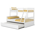 Gymax Twin Over Full Bunk Bed with Twin Trundle Convertible Platform