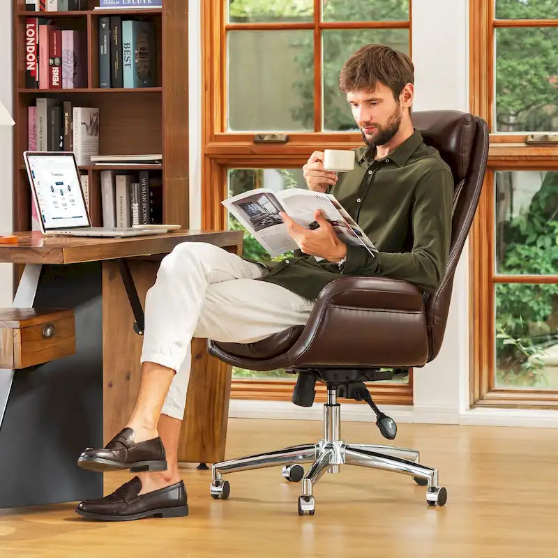Faux Leather Office Chair - Swivel - Multiple Colors