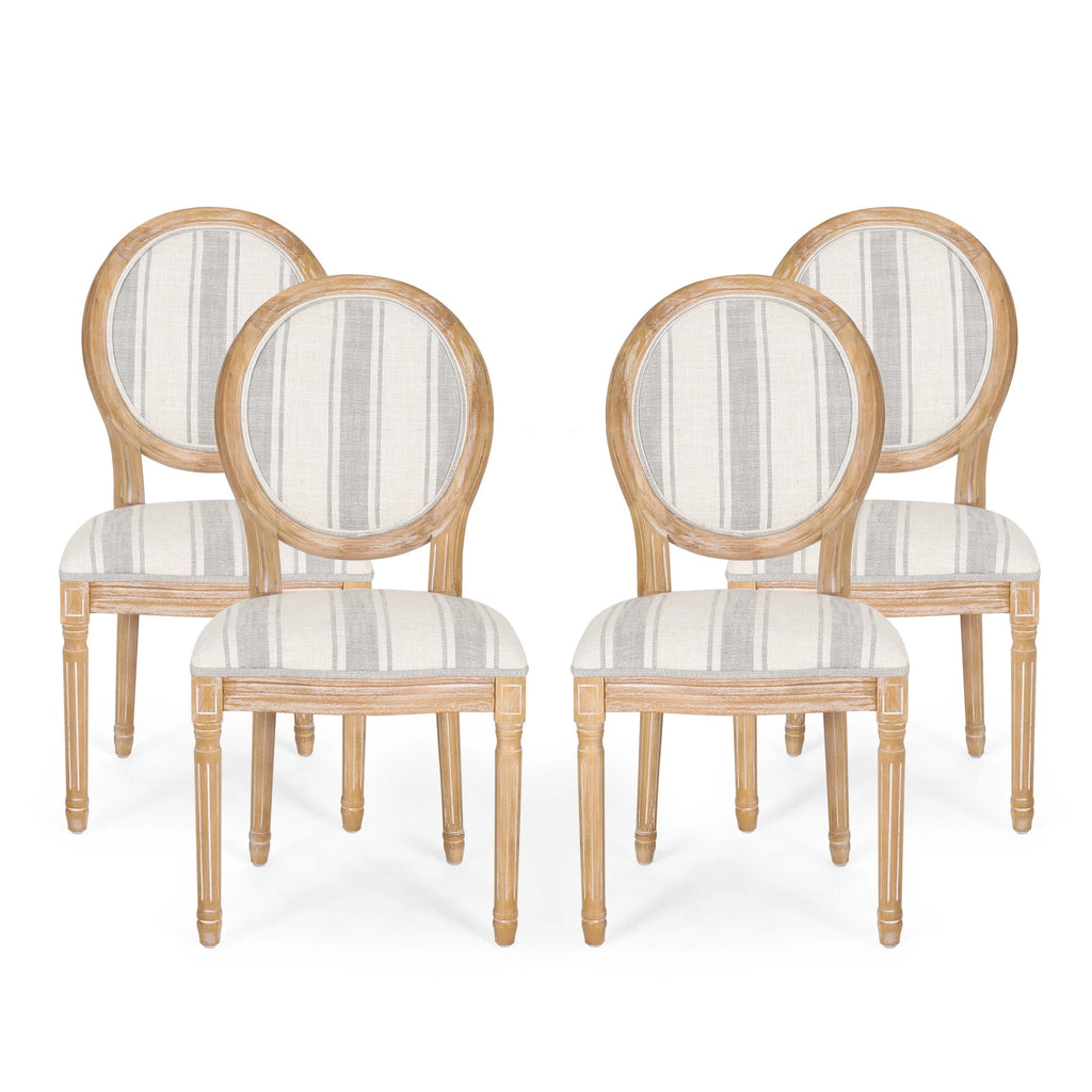 Chaises de salle à manger en tissu de style campagnard français - NH419413